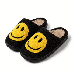Women's Fuzzy Closed Toe Smile Slippers