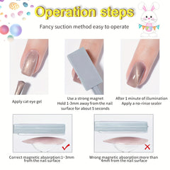 YADADA Nail Magnet Tool Cat Eye Magnet For Nails Dual Ended Magnetic Stick