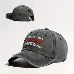 Vintage Baseball Cap Letter Printed Distressed Cotton Dad Hats Solid Sun Hat