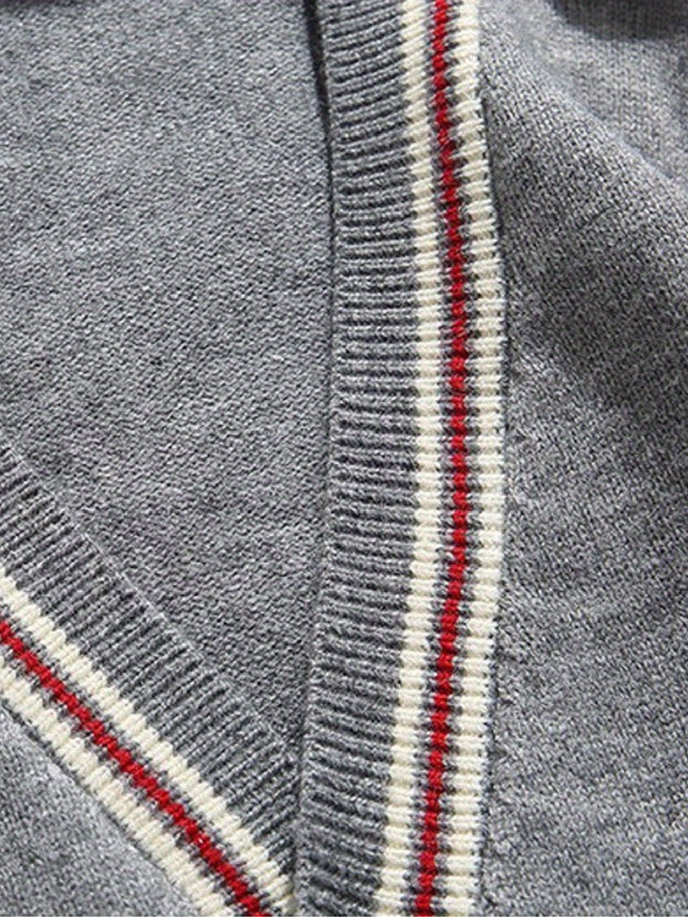 Men's Casual Stripe V-Neck Button-Up Cardigan