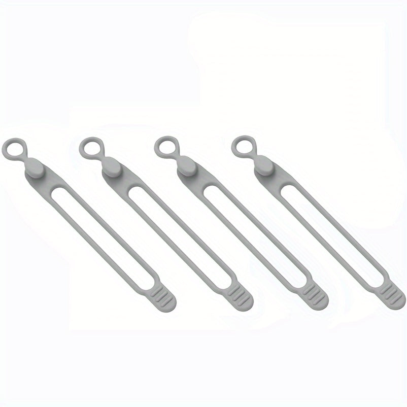 4pcs Reusable Silicone Cable Ties - Cord Organizer for Wires