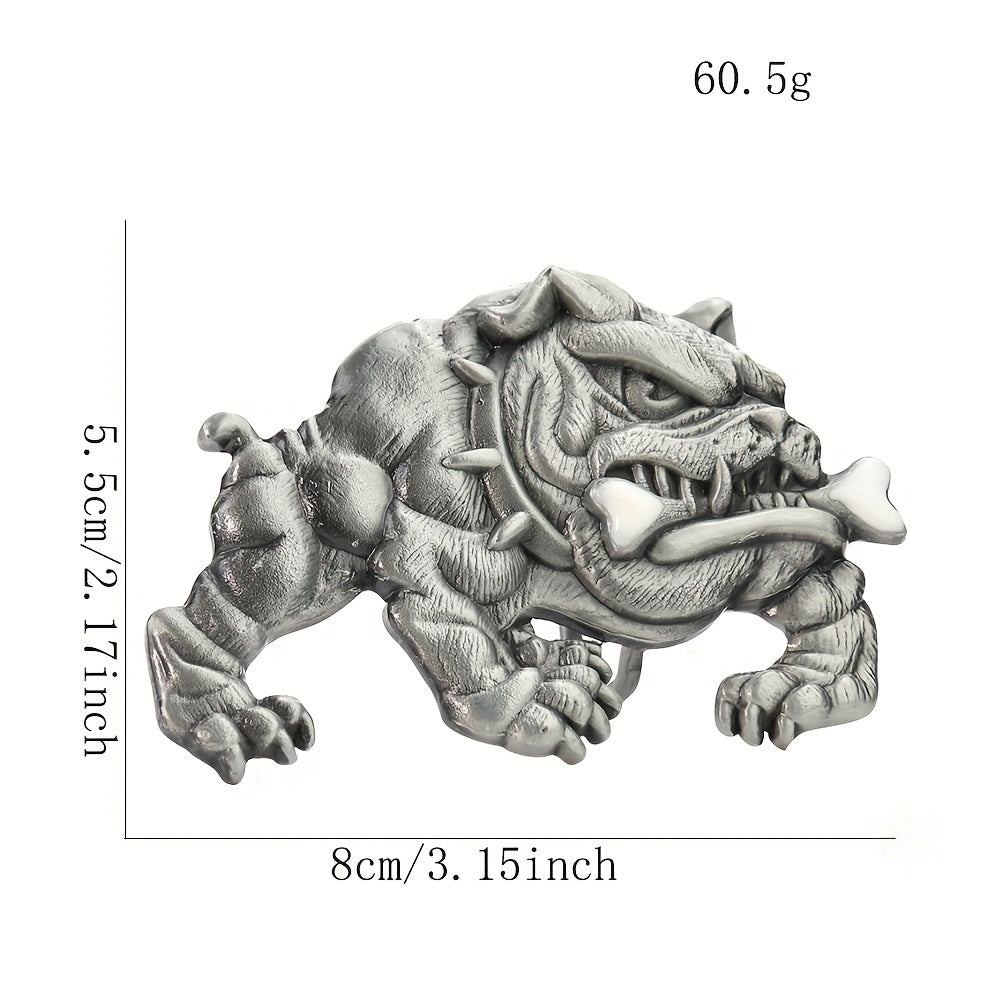 Western Retro Dog Bone Belt Buckle for Denim Waistband