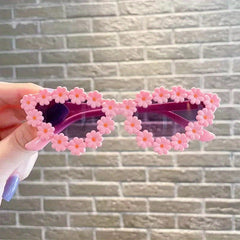 Daisy Flower Sunglasses for Toddler Kids Cat Eye Party Shades