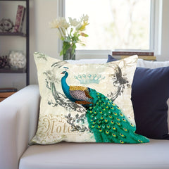 Peacock Print Pillowcase for Home Decor - No Insert