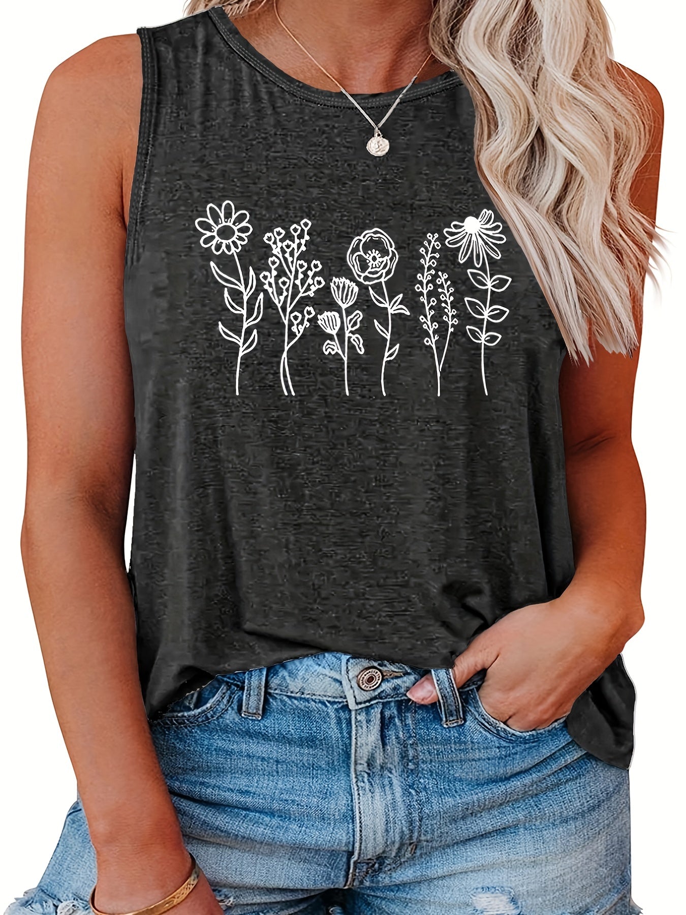  Floral Print Tank Top for Women