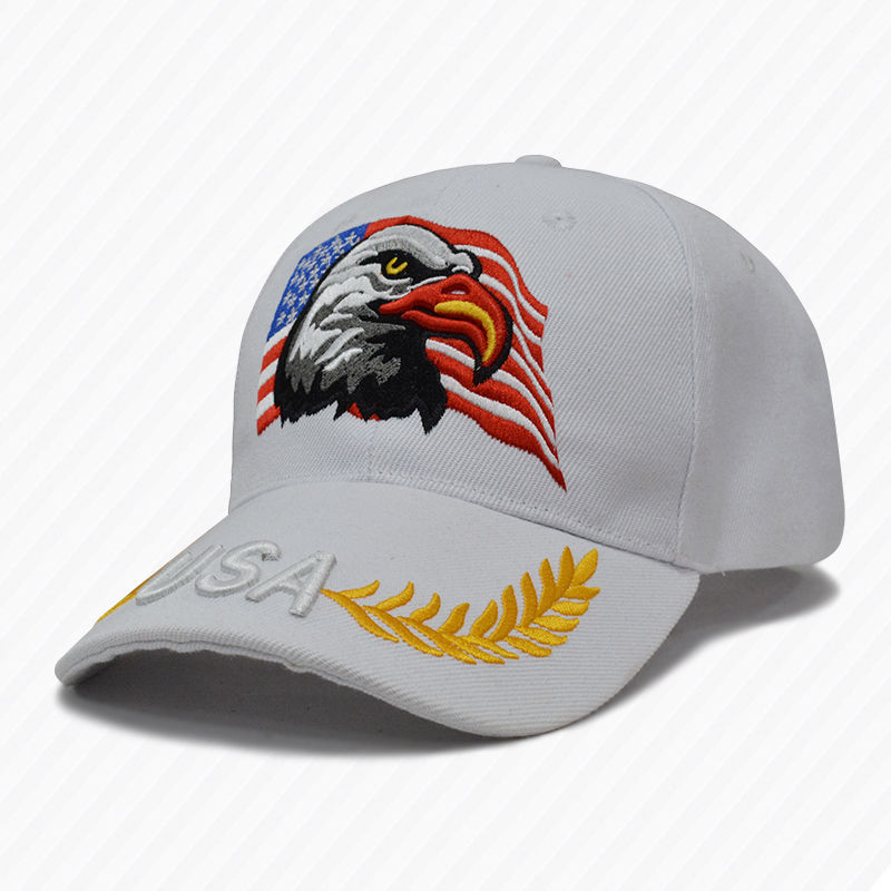 Eagle Head Cotton Peaked Cap Embroidered Baseball Hat