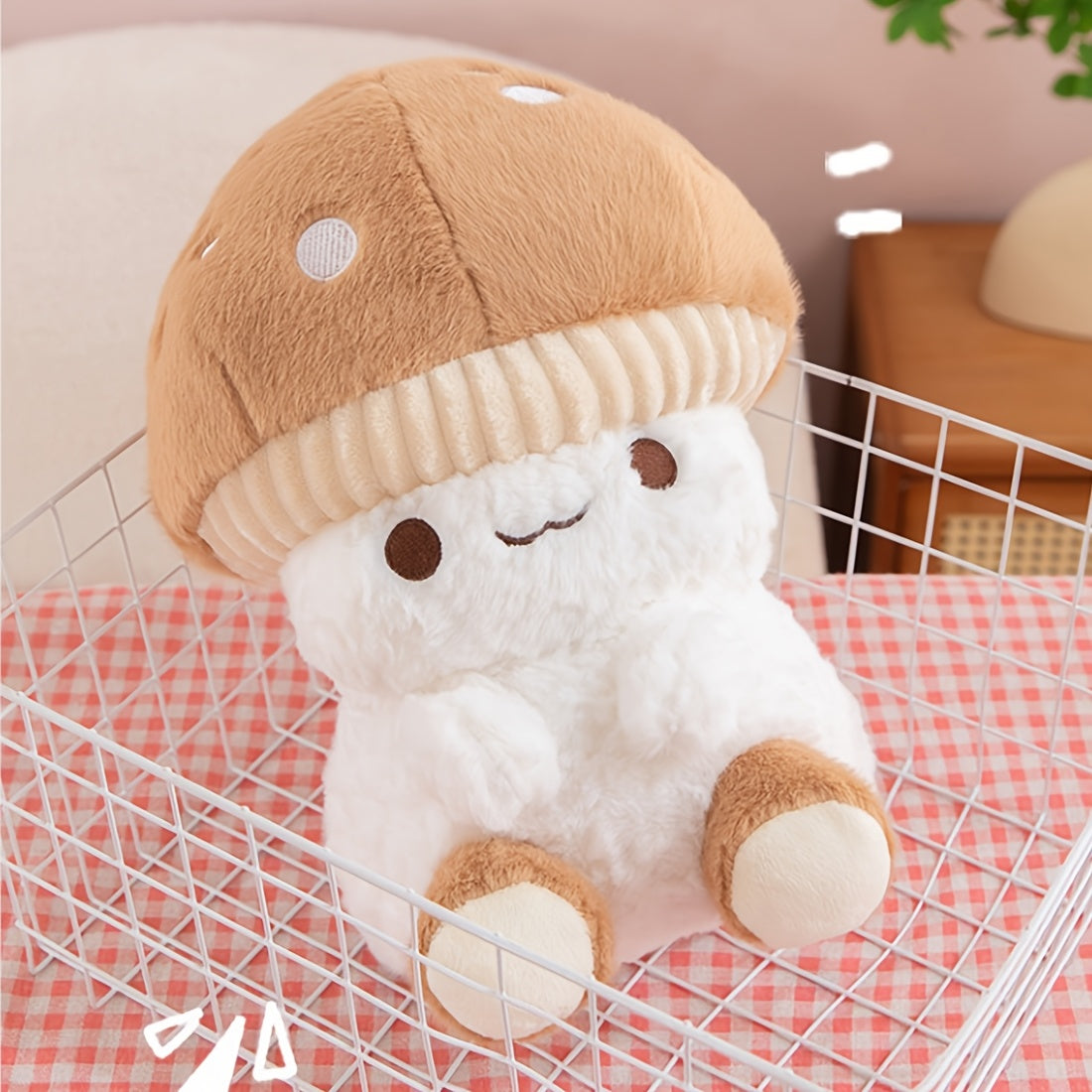 TINICOOCAT Mushroom Plush Toy Soft Stuffed Mushroom Doll for Home Decor