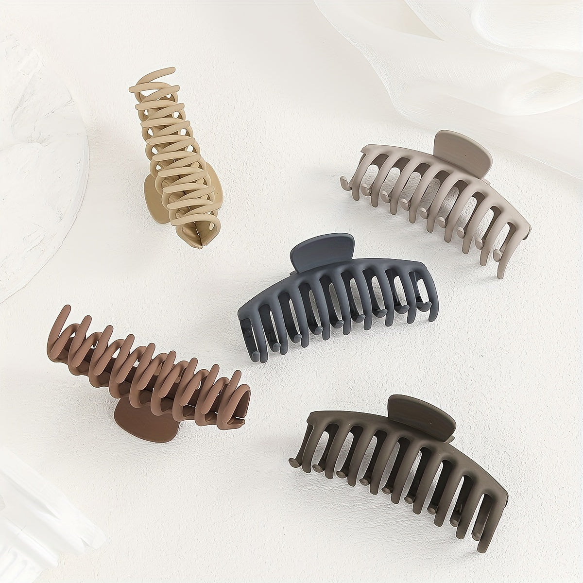 5pcs Large Frosted Hair Claw for Women Girls