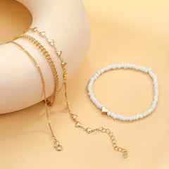 Daisy Chain Anklet Oil Flower Beads Adjustable Ankle Bracelet