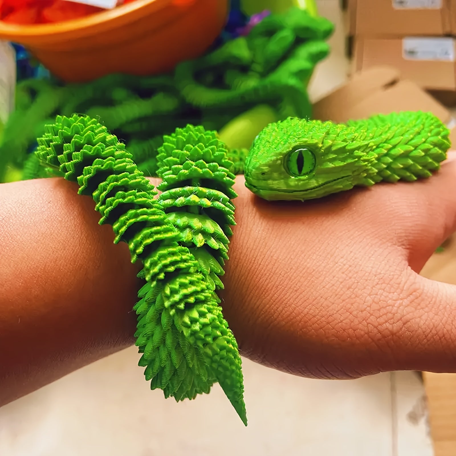 Customizable 3D Printed Snake Shaped Sculpture Desk Decor