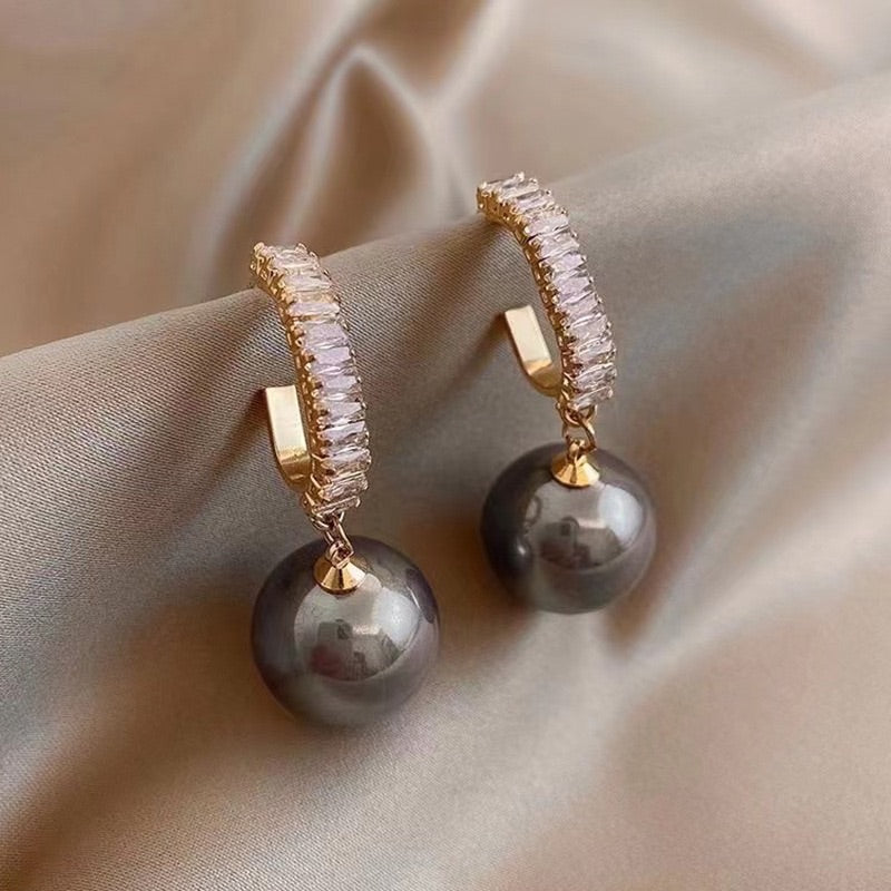 Alloy and Pearl Drop Earrings for Women and Girls