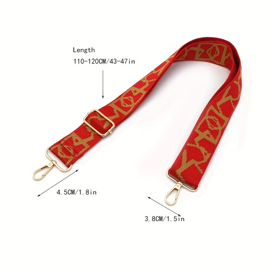 Geometric Pattern Bag Strap Wide Adjustable Shoulder Replacement