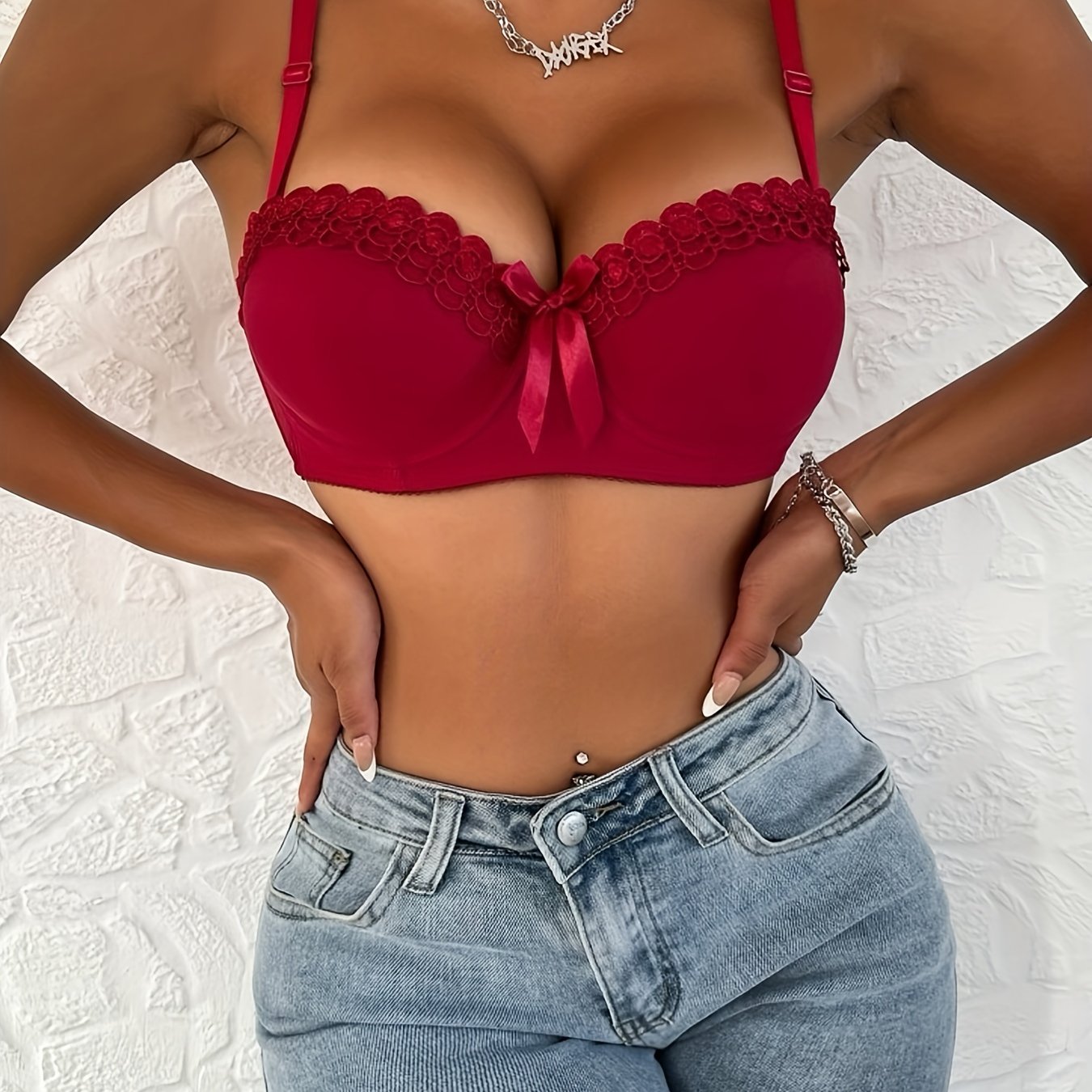 Lace Push-Up Bra Comfy Breathable Women's Lingerie