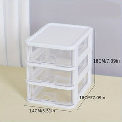 Plastic Drawer Storage Box Organizer Cosmetics Makeup Office Desk