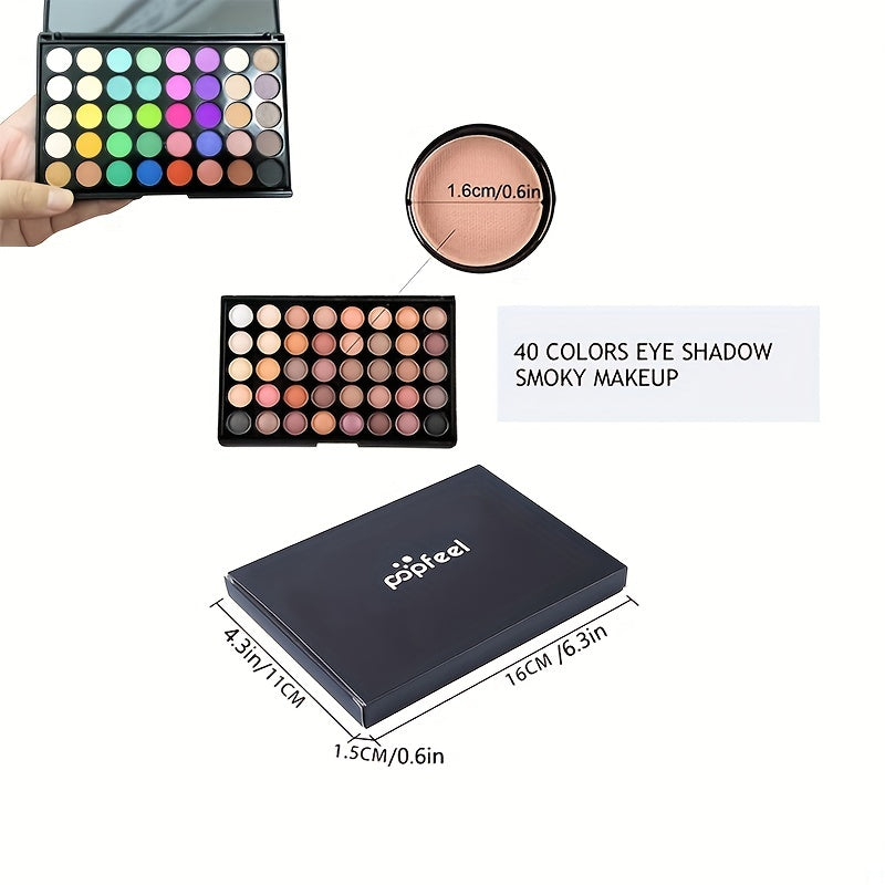 40 Earth Smokey Punk Eyeshadow Palette Matte & Shimmer High Pigmented