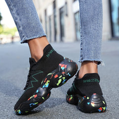 Women's Knit Sock Sneakers Casual Non Slip Platform Shoes