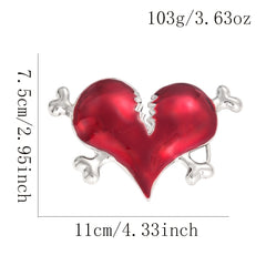 Red Love Heart Cardiac Belt Buckle Funny Charm Bone Clasp Jeans Accessory Men