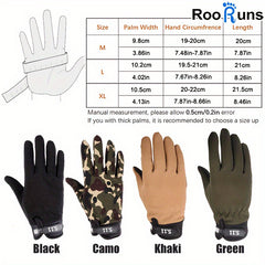 Men's Tactical Full Finger Gloves - Order a Size Up