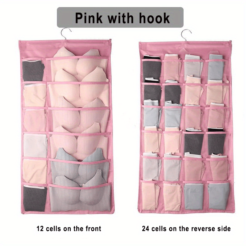 24 Pocket Hanging Organizer for Dual-Sided Closet Space
