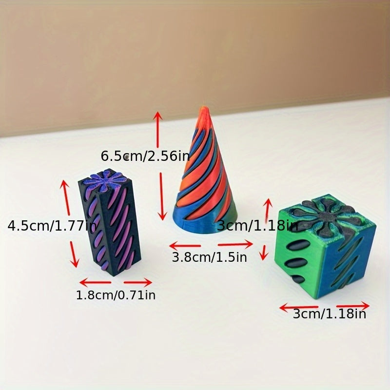 3D Printed Dual Push Spiral Cone Ornament