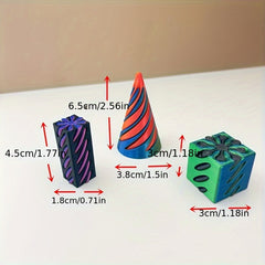3D Printed Dual Push Spiral Cone Ornament