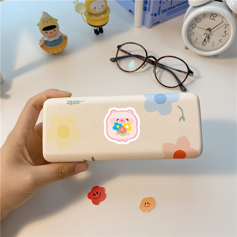100pcs Pink Piglet Stickers Student Learning Toy Decorative Decals