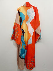  Casual Kimono Women's Painting Print Cover Up