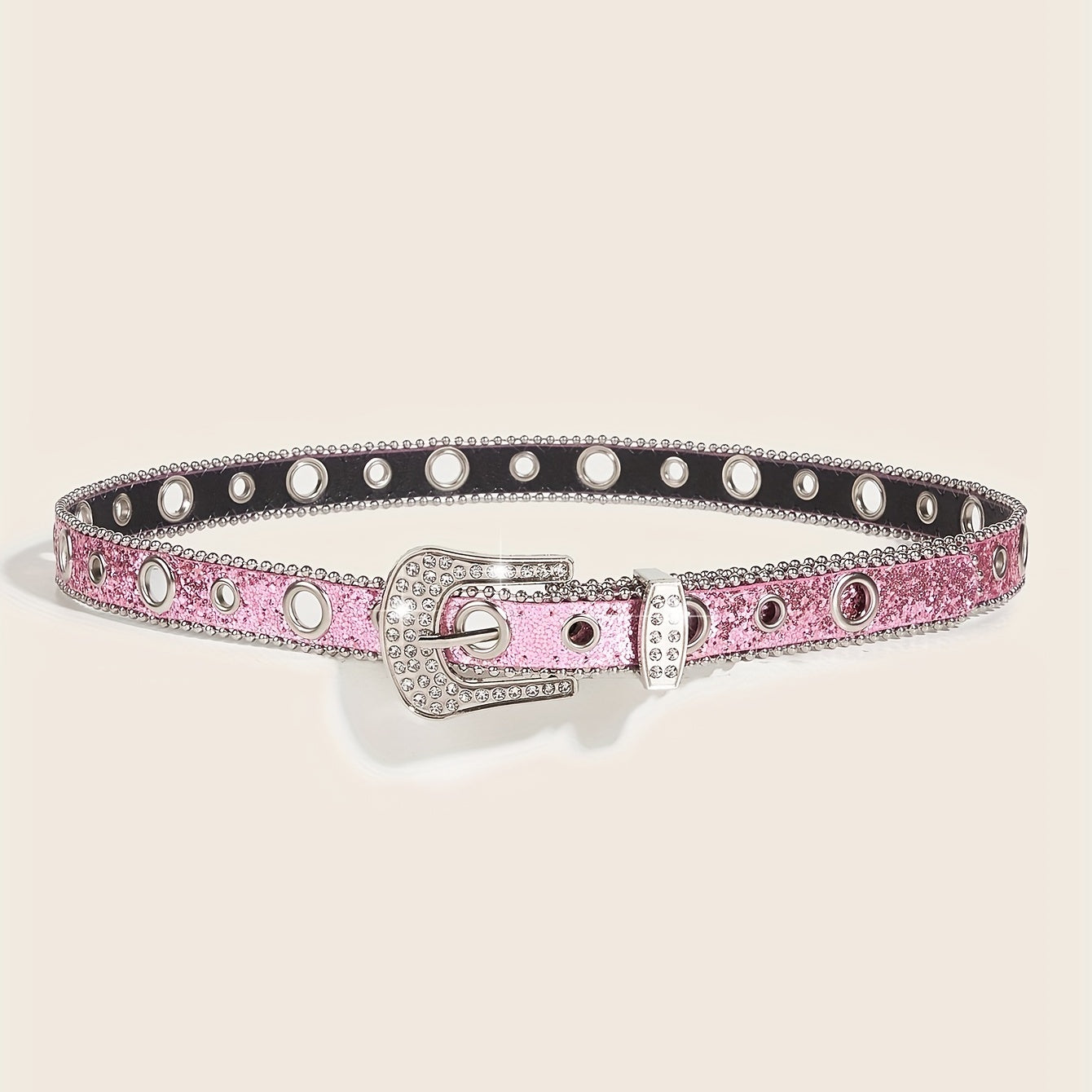 Y2K Sparkly Sequin Belt Gothic Punk Western Cowboy Cowgirl Belt
