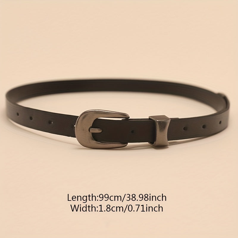 Vintage Oval Buckle PU Belt Hip Hop Women Men