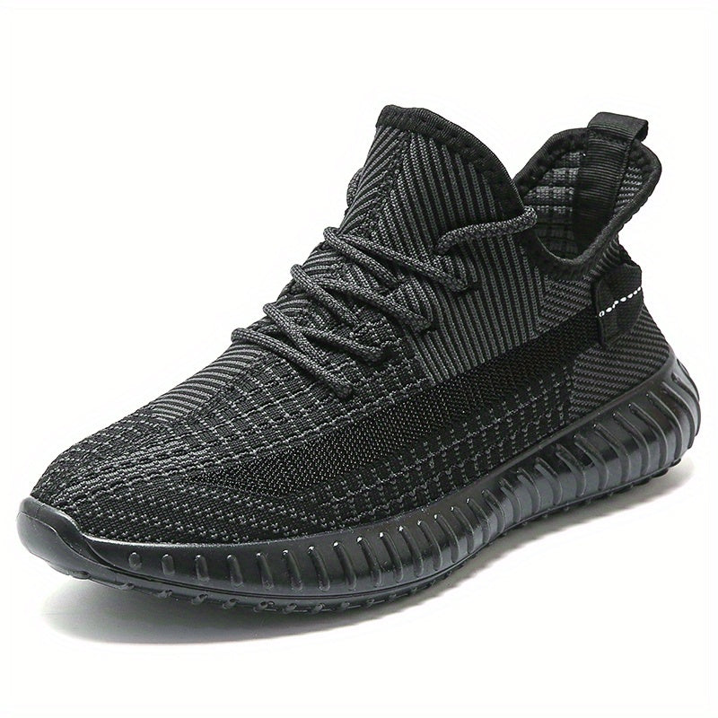 Men's Slip On High Top Sneakers Lightweight Woven Knit Shoes