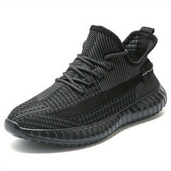 Men's Slip On High Top Sneakers Lightweight Woven Knit Shoes