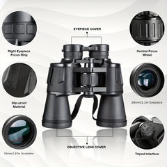20x50 High Power Professional Binoculars - Waterproof Compact Telescope