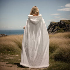 Floral Embroidered Bridal Cape Plush Warm Lightweight