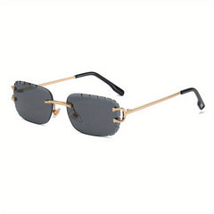 Rimless Oval Men's Sunglasses UV Protection For Travelling