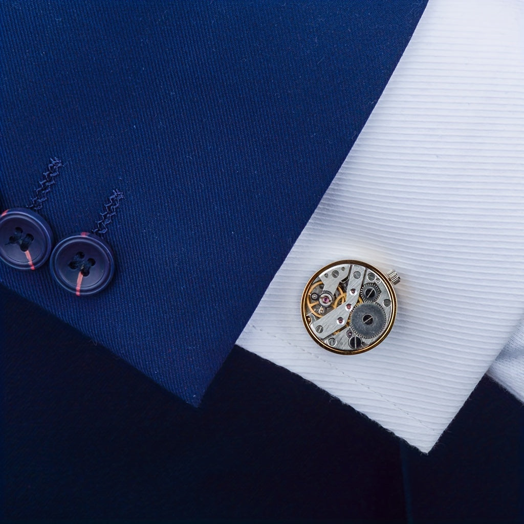 Copper Button Cufflinks Punk Gear Cufflinks