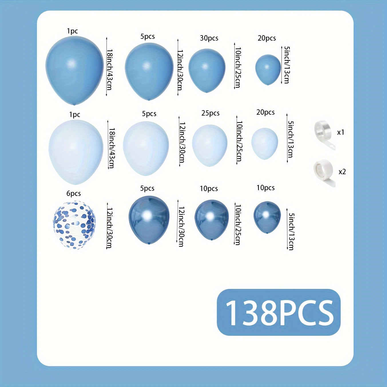 138pcs Balloon Kit With 81 28 Cm Number Balloons