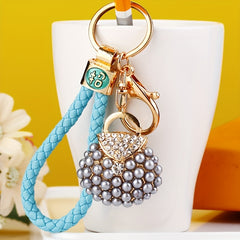 Men's Mini Key Ring Pearl Key Chain Gift Handbag Shape Bag Ornament