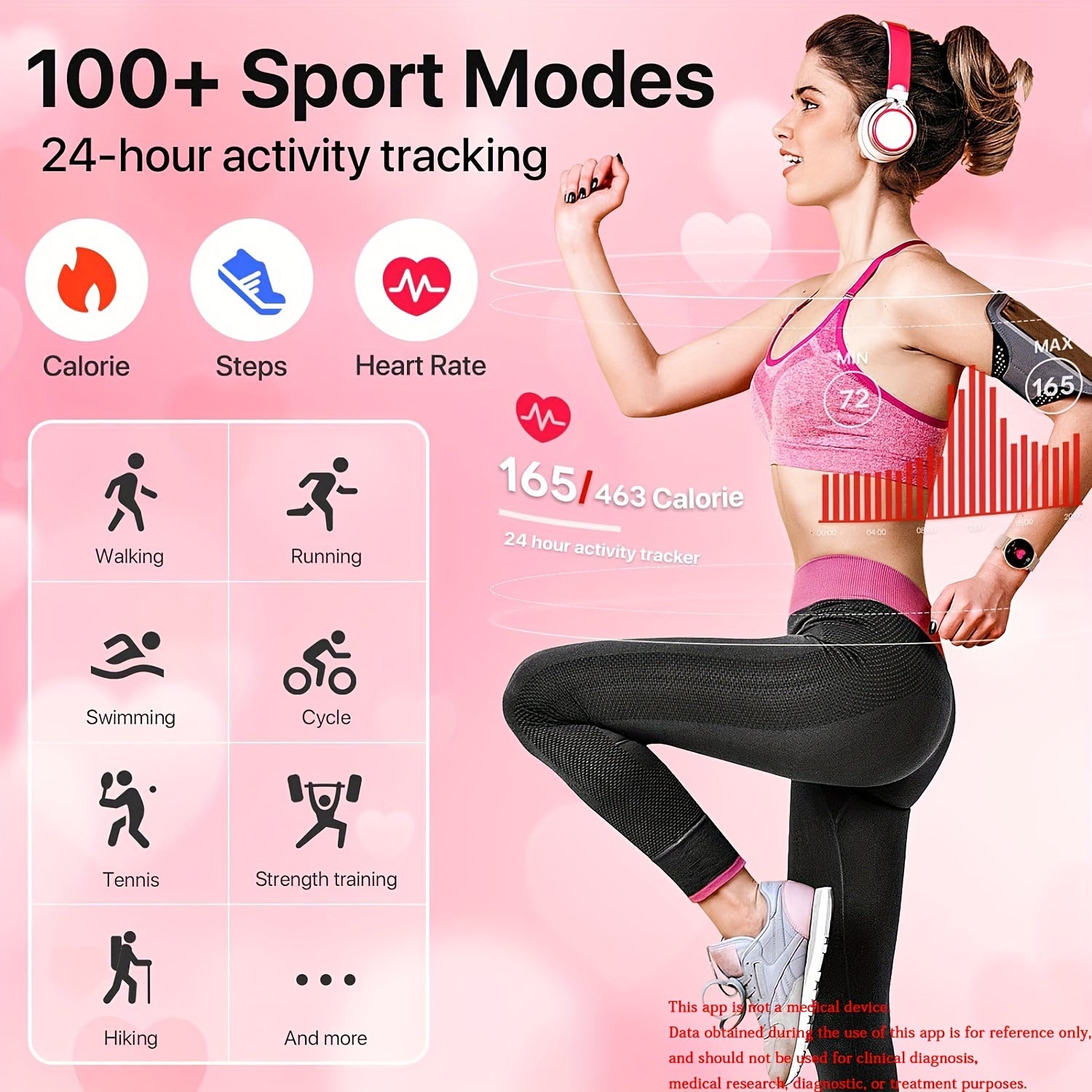 Women's Smart Watch w/ Calling 100 Sports Modes Water Resistant