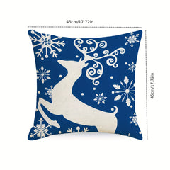 Christmas Snowflake Elk Cushion Cover for Home Decoration