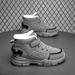 Kids Snow Boots Lace Up Fleece Lined Anti-slip Shoes