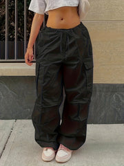  High Rise Cargo Jogger Trousers with Pockets