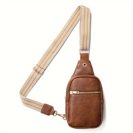 Stylish Small Shoulder Bag with Woven Strap for Women