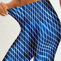  Glitter Argyle Print High Rise Slim Fit Leggings