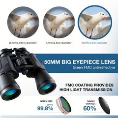20x50 High Power Professional Binoculars - Waterproof Compact Telescope