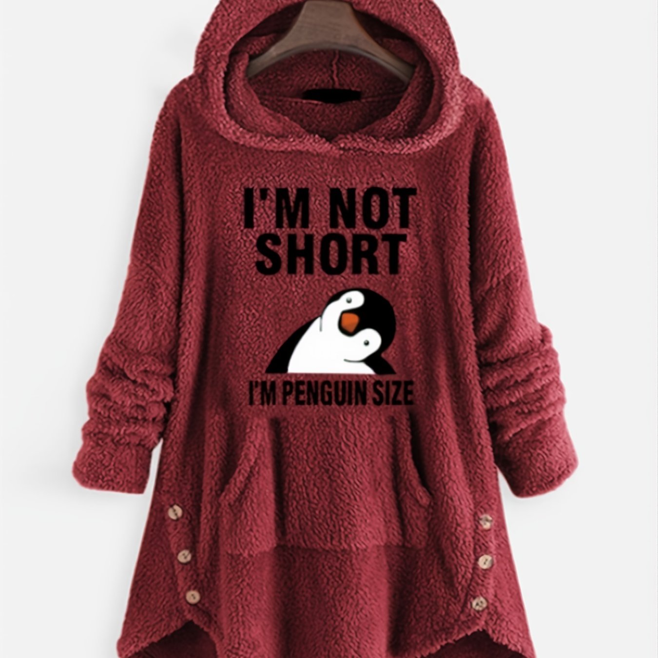 Cartoon Print Hoodie Pocket Teddy Casual Loose Hooded Sweatshirt