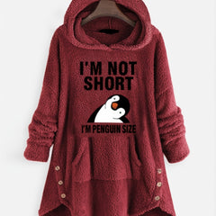 Cartoon Print Hoodie Pocket Teddy Casual Loose Hooded Sweatshirt