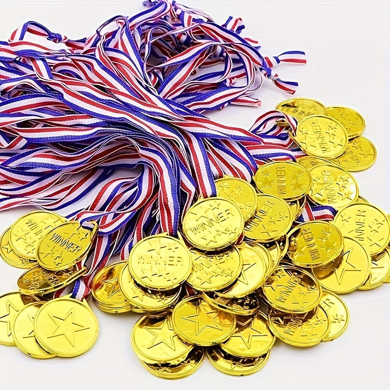 10pc Plastic Winner Award Medals Olympic Style