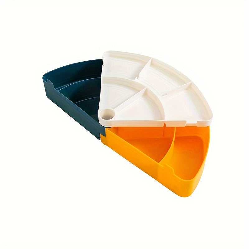 Fruit Tray Rotating Snack Box Double Deck Dried Fruit Organizer