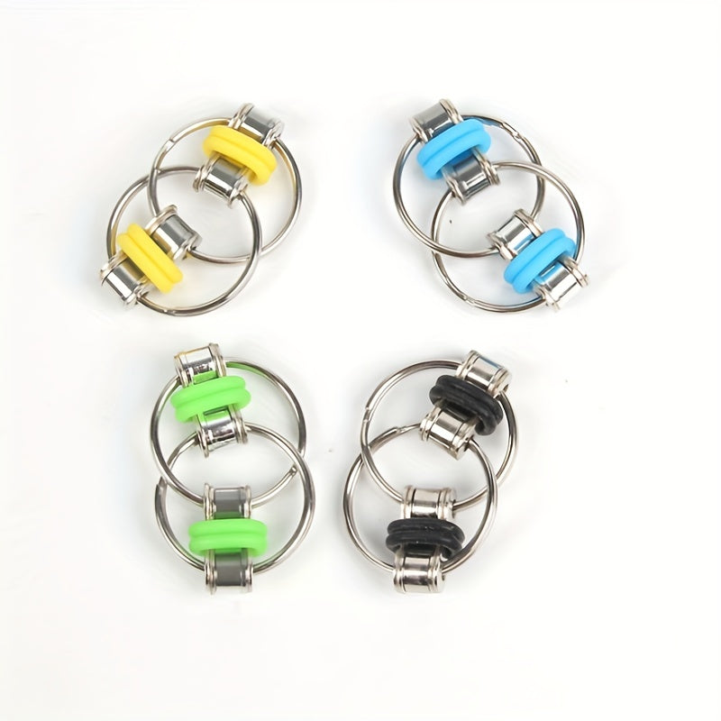 3pcs Vent Bicycle Iron Chain Toy Decompression Metal Keychain