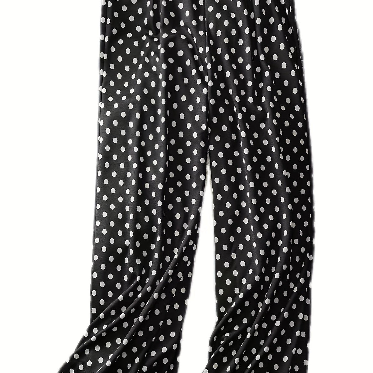 Polka Dot Wide Leg Stretch Pants Plus Size